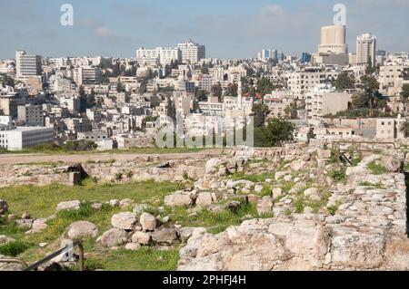 Blick auf Amman von der Zitadelle, Amman, Jordan Stockfoto