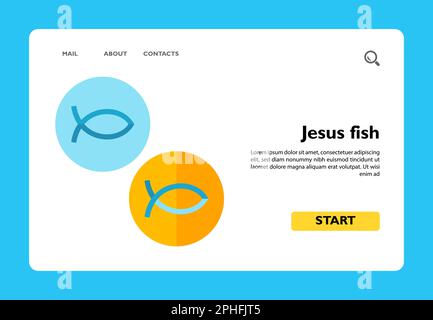 Jesus, flaches Fischsymbol Stock Vektor