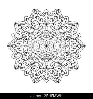 Kreismuster. Elegantes Ziermandala für Henna, Tätowierung, dekorative Aufkleber, Farbseiten. Stock Vektor