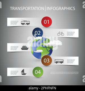 Infografik-Design mit Transportsymbolen Stock Vektor