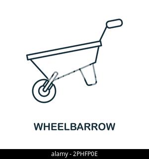 Symbol für Schubkarre. Einfarbiges, einfaches Symbol für Wheelbarrow für Vorlagen, Webdesign und Infografiken Stock Vektor