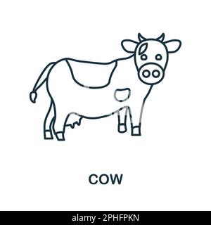 Kuhliniensymbol. Einfarbiges Simple Cow-Umrisssymbol für Vorlagen, Webdesign und Infografiken Stock Vektor