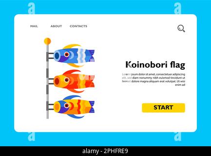 Vektorsymbol der Koinobori-Flagge Stock Vektor