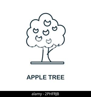 Zeilensymbol im Apfelbaum. Einfarbiges einfaches Apple Tree-Symbol für Vorlagen, Webdesign und Infografiken Stock Vektor