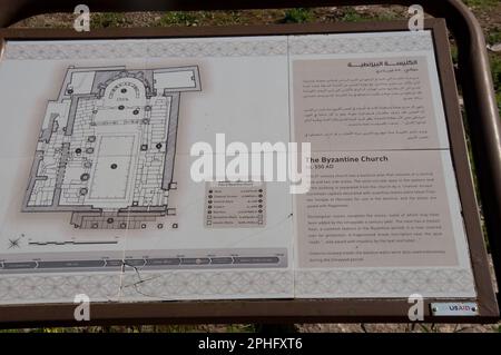 Plan der byzantinischen Kirche, der Zitadelle, Amman, Jordanien Stockfoto