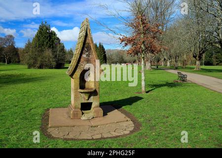 Viktorianischen Trinkbrunnen, Llandaff Fields, Cardiff, Wales. Stockfoto