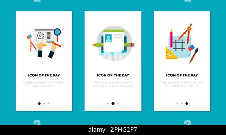 Flache Symbolgruppe für Designer-Tools Stock Vektor