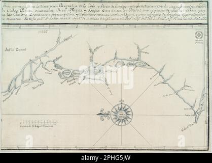 Isla y Puerto de Tumaco, 1783. Archivo General de la Nación de Colombia. Stockfoto