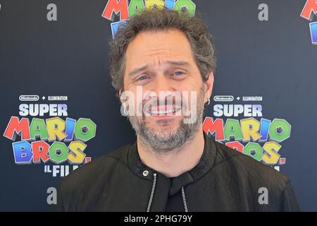Rom, Italien. 28. März 2023. Claudio Santamaria besucht den Fototermin des Films „Super Mario Bros Ich Filme im Hotel De Russie. (Foto: Mario Cartelli/SOPA Images/Sipa USA) Guthaben: SIPA USA/Alamy Live News Stockfoto