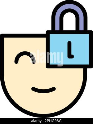 Symbol für die Verriegelung des Antidepressivums. Umriss-Antidepressivum-Lock-Vektorsymbol für Webdesign isoliert auf weißem Hintergrund flach Stock Vektor