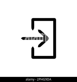 Anmeldesymbol im trendigen flachen Stil isoliert auf weißem Hintergrund. Annäherungssymbol für Websitedesign, Logo, App, Benutzeroberfläche. Vektordarstellung, EPS10. Stock Vektor