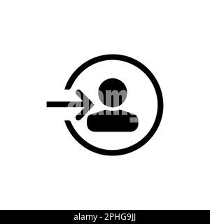 Anmeldesymbol im trendigen flachen Stil isoliert auf weißem Hintergrund. Annäherungssymbol für Websitedesign, Logo, App, Benutzeroberfläche. Vektordarstellung, EPS10. Stock Vektor