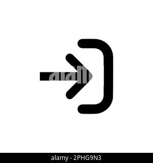Anmeldesymbol im trendigen flachen Stil isoliert auf weißem Hintergrund. Annäherungssymbol für Websitedesign, Logo, App, Benutzeroberfläche. Vektordarstellung, EPS10. Stock Vektor