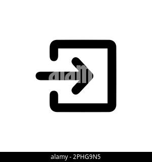 Anmeldesymbol im trendigen flachen Stil isoliert auf weißem Hintergrund. Annäherungssymbol für Websitedesign, Logo, App, Benutzeroberfläche. Vektordarstellung, EPS10. Stock Vektor