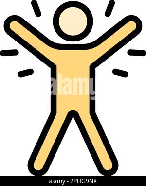 Symbol für einen gesunden Geisteskranken. Umriss gesunder mentaler Mensch Vektorsymbol für Webdesign isoliert auf weißem Hintergrund Farbe flach Stock Vektor