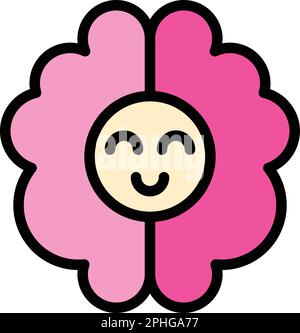 Symbol für gesundes Gehirn. Kontur gesundes Hirnvektorsymbol für Webdesign isoliert auf weißem Hintergrund flach Stock Vektor