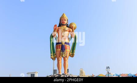 Statue von Lord Hanuman, Bajarangbali, Somnath, Gujarat, Indien. Stockfoto