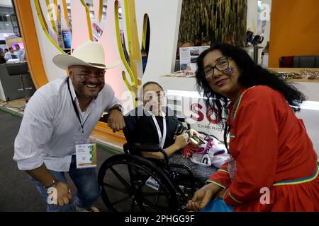 Mexiko-Stadt, Mexiko. 28. März 2023. 27. März 2023, Mexiko-Stadt, Mexiko: Die Tribünen der mexikanischen Staaten, Reiseveranstalter, Kulturveranstalter und Investoren im Mexico Tourism Tianguis 47. im Banamex Center in Mexiko-Stadt. Am 27. März 2023 in Mexico City, Mexiko (Foto: Luis Barron/Eyepix Group/Sipa USA). Kredit: SIPA USA/Alamy Live News Stockfoto