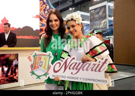 Mexiko-Stadt, Mexiko. 28. März 2023. 2. März 2023, Mexiko-Stadt, Mexiko: Ehemalige Miss Universe, Lupita Jones, beim Mexico Tourism Tianguis 47. im Banamex Center in Mexiko-Stadt, Mexiko. Am 27. März 2023 in Mexico City, Mexiko (Foto: Luis Barron/Eyepix Group/Sipa USA). Kredit: SIPA USA/Alamy Live News Stockfoto