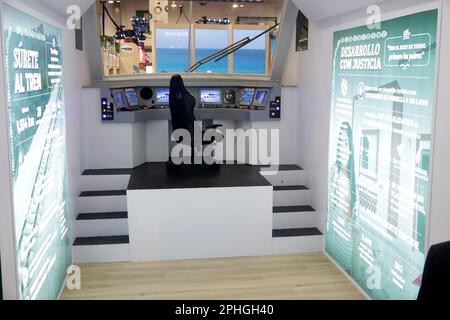 Mexiko-Stadt, Mexiko. 28. März 2023. 27. März 2023, Mexico City, Mexiko: Ein Stand mit einem Tren Maya Stand im Mexico Tourism Tianguis 47. im Banamex Center in Mexico City, Mexiko. Am 27. März 2023 in Mexico City, Mexiko (Foto: Luis Barron/Eyepix Group/Sipa USA). Kredit: SIPA USA/Alamy Live News Stockfoto