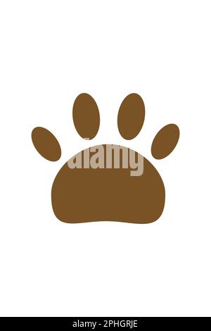 Hundepfoten-Markierungen. Zubehör für Haustiere. Shop-Konzept. Tierlogo. Flache, isolierte Vektorgrafik. Symbole. Stock Vektor
