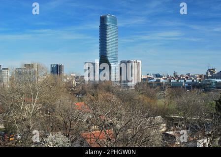 Panorama des neuen Stadtteils. Uferpromenade von Belgrad Stockfoto