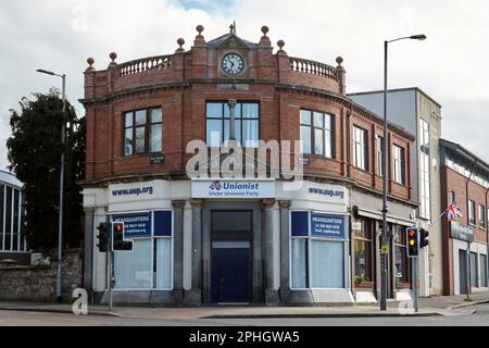 Strandtown Hall Hauptsitz der Ulster Unionist Party UUP Belmont Road strandtown, East belfast, nordirland, großbritannien Stockfoto