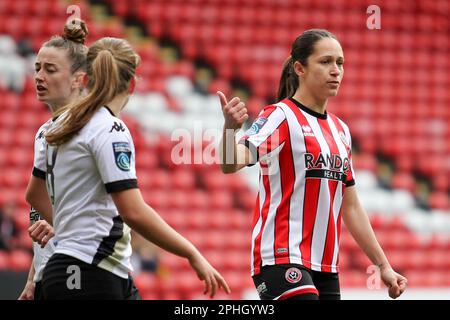 Sheffield, Großbritannien. 26. März 2023. Sheffield, England, März 26. 2023; Courtney Sweetman-Kirks Gesten bei der FA Women's Championship - Sheffield United gegen Lewes in Bramall Lane, Sheffield, England. (Sean Chandler/SPP) Guthaben: SPP Sport Press Photo. Alamy Live News Stockfoto