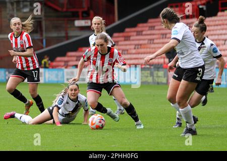 Sheffield, Großbritannien. 26. März 2023. Sheffield, England, März 26. 2023; Bex Rayner kontrolliert den Ball bei der FA Women's Championship - Sheffield United gegen Lewes in Bramall Lane, Sheffield, England. (Sean Chandler/SPP) Guthaben: SPP Sport Press Photo. Alamy Live News Stockfoto