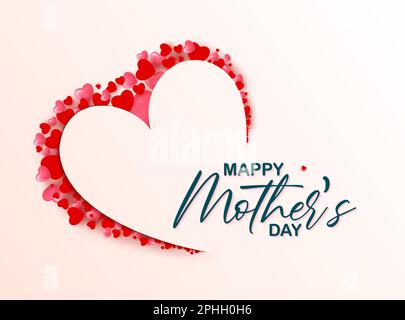 Happy Mütters Day Karte Hintergrund mit Herzen Stock Vektor