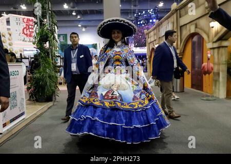 Mexiko-Stadt, Mexiko. 28. März 2023. 27. März 2023, Mexiko-Stadt, Mexiko: Die Tribünen der mexikanischen Staaten, Reiseveranstalter, Kulturveranstalter und Investoren im Mexico Tourism Tianguis 47. im Banamex Center in Mexiko-Stadt. Am 27. März 2023 in Mexico City, Mexiko (Foto: Luis Barron/Eyepix Group). (Foto: Eyepix/NurPhoto) Kredit: NurPhoto SRL/Alamy Live News Stockfoto