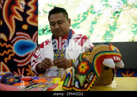 Mexiko-Stadt, Mexiko. 28. März 2023. 27. März 2023, Mexiko-Stadt, Mexiko: Die Tribünen der mexikanischen Staaten, Reiseveranstalter, Kulturveranstalter und Investoren im Mexico Tourism Tianguis 47. im Banamex Center in Mexiko-Stadt. Am 27. März 2023 in Mexico City, Mexiko (Foto: Luis Barron/Eyepix Group). (Foto: Eyepix/NurPhoto) Kredit: NurPhoto SRL/Alamy Live News Stockfoto