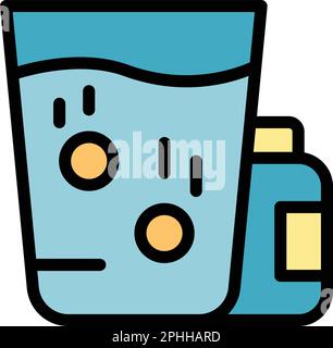 Symbol für Schlaftabletten. Umriss Schlaftabletten Vektorsymbol für Webdesign isoliert auf weißem Hintergrund flach Stock Vektor