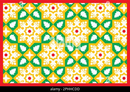 Geometrie Form Stil Motivvektor, Umriss, Füllfarbe, Fliesenmotiv, Geschirr Design Stock Vektor