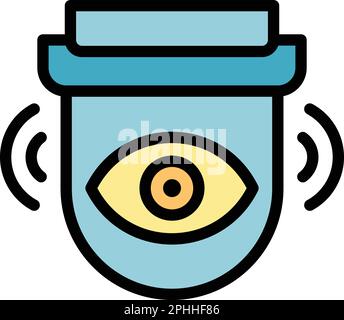 Zugängliches Symbol für Außenkamera. Umrissenes Vektorsymbol für Außenkamera für Webdesign isoliert auf weißem Hintergrund Stock Vektor