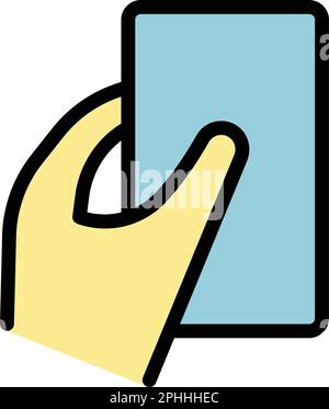 Verwenden des Übersichtsvektors für das Handysymbol. Handtelefon. Smart Mobile, flach in Farbe Stock Vektor