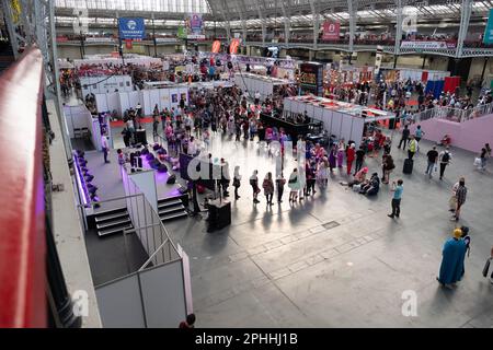 Hyper Japan Festival 2019, im Olympia in London. Es ist die größte Ausstellung zur Feier der japanischen Kultur in Großbritannien. Stockfoto