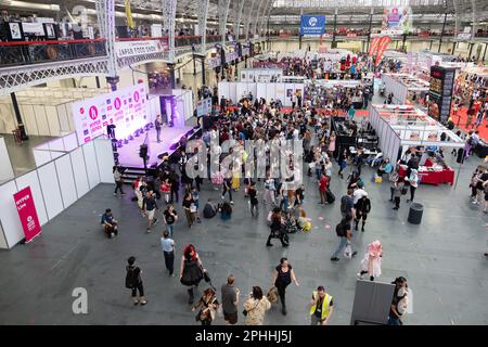 Hyper Japan Festival 2019, im Olympia in London. Es ist die größte Ausstellung zur Feier der japanischen Kultur in Großbritannien. Stockfoto