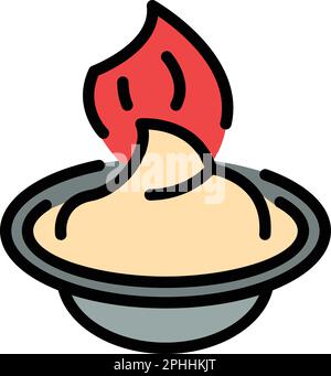 Symbol für Feuerwaschwasser. Outline Fire Wasabi-Vektorsymbol für Webdesign isoliert auf weißem Hintergrund, flach Stock Vektor