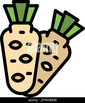 Symbol Wasabi-Pflanze. Umriss Wasabi-Pflanzenvektorsymbol für Webdesign isoliert auf weißem Hintergrund flach Stock Vektor