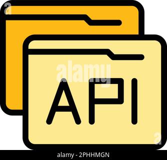 Symbol für API-Ordner. Vektorsymbol für Outline-API-Ordner für Webdesign isoliert auf weißer Hintergrundfarbe Stock Vektor