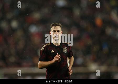 Köln, Deutschland. 28. März 2023. Fußball: Internationale Spiele, Deutschland - Belgien, RheinEnergieStadion. Der deutsche Joshua Kimmich. Kredit: Rolf Vennenbernd/dpa/Alamy Live News Stockfoto