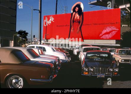Chaka Kahn Plakatwand auf dem Sunset Strip, Los Angeles, Kalifornien, November 1978 Stockfoto