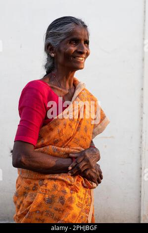 Profil älterer Frauen in Indien Stockfoto