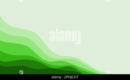 Abstrakte Hintergrunddarstellung grüner Kurven. Perfekt für Wallpaper, Poster, Banner, Bilderrahmen, Buchumschläge, Einladungsdeckel Stockfoto