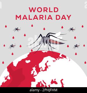 Flachdesign Welt Malaria Tag Illustration Designkonzept Stock Vektor