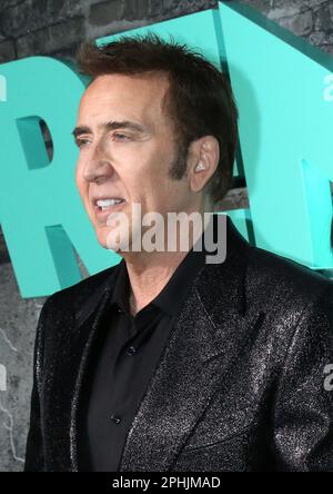 New York, New York, USA. 28. März 2023. Nicolas Cage bei der NY Premiere von Renfield bei MoMA in New York City am 28. März 2023. Kredit: Rw/Media Punch/Alamy Live News Stockfoto