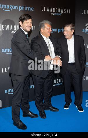 Warschau, Polen. 28. März 2023. Joan Laporta bei der Premiere des Dokumentarfilms „Lewandowski - Nieznany“ am 28. März 2023 in Warschau, Polen. (Foto: Foto Olimpik/NurPhoto) Kredit: NurPhoto SRL/Alamy Live News Stockfoto