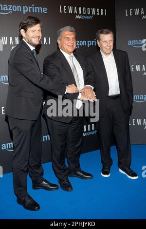 Warschau, Polen. 28. März 2023. Joan Laporta bei der Premiere des Dokumentarfilms „Lewandowski - Nieznany“ am 28. März 2023 in Warschau, Polen. (Foto: Foto Olimpik/NurPhoto) Kredit: NurPhoto SRL/Alamy Live News Stockfoto