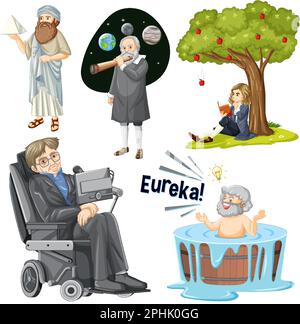 Illustration der berühmten Person in der Wissenschaft Stock Vektor